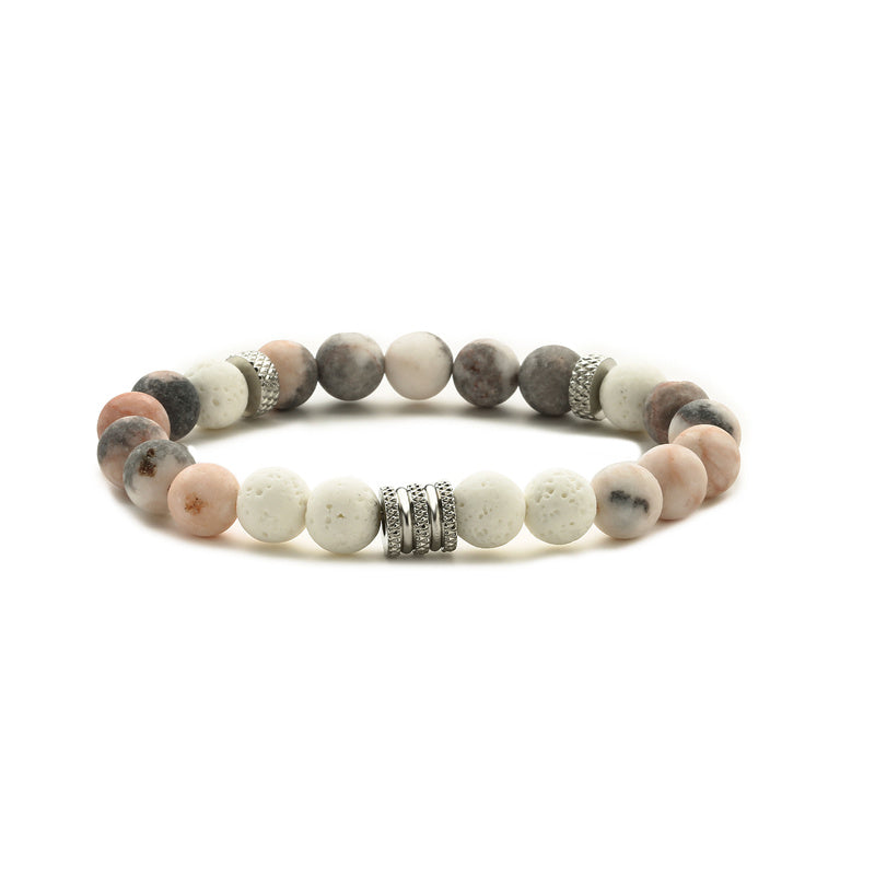 Casual Retro Round Stainless Steel Beaded Tiger Eye Bracelets