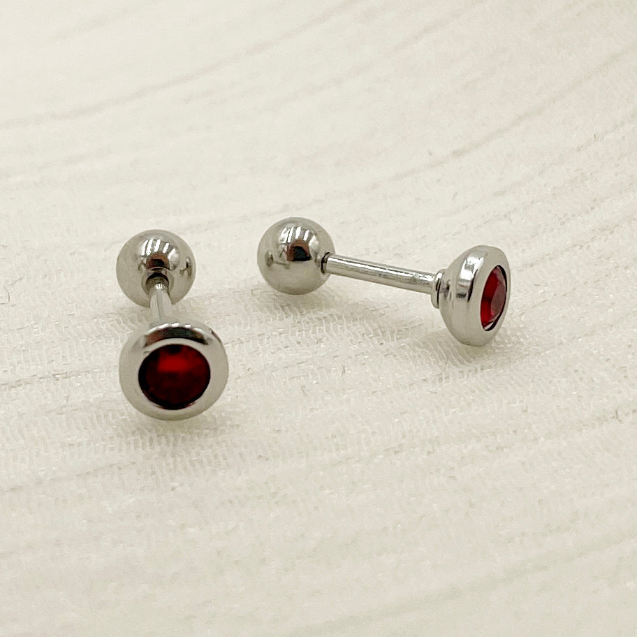 1 Pair Simple Style Round Plating Inlay Stainless Steel Zircon Gold Plated Ear Studs