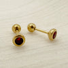 1 Pair Simple Style Round Plating Inlay Stainless Steel Zircon Gold Plated Ear Studs