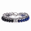 Simple Style Round Alloy Natural Stone Turquoise Metal Men'S Bracelets