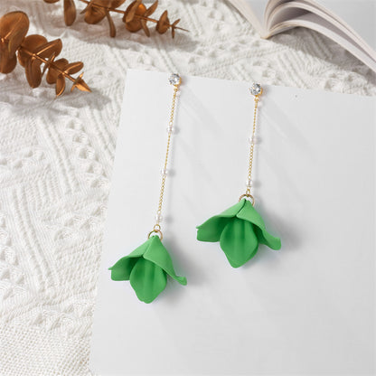 Simple Style Leaf Arylic Patchwork Women'S Drop Earrings