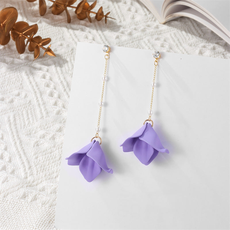 Simple Style Leaf Arylic Patchwork Women'S Drop Earrings