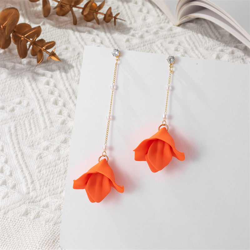 Simple Style Leaf Arylic Patchwork Women'S Drop Earrings