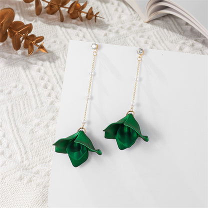 Simple Style Leaf Arylic Patchwork Women'S Drop Earrings