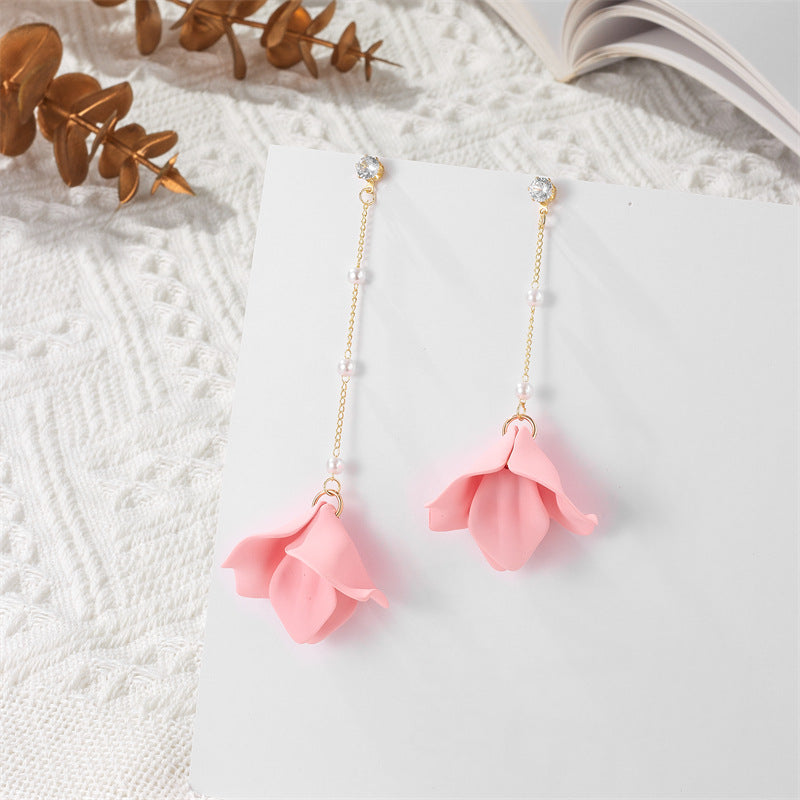 Simple Style Leaf Arylic Patchwork Women'S Drop Earrings