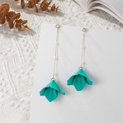 Simple Style Leaf Arylic Patchwork Women'S Drop Earrings