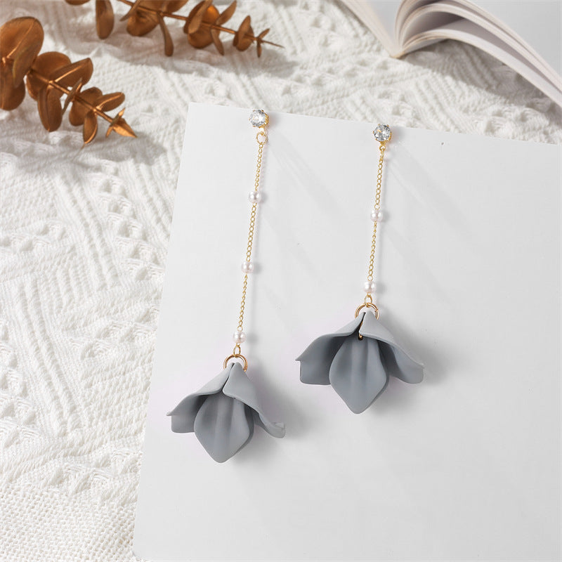 Simple Style Leaf Arylic Patchwork Women'S Drop Earrings