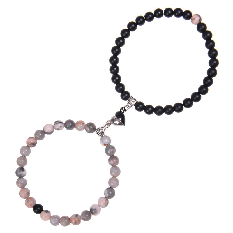 Casual Round Howlite Frosted Stone Crystal Bracelets