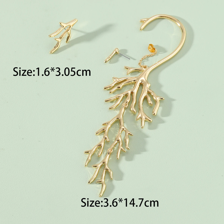 Ig Style Exaggerated Coral Alloy Plating Women's Drop Earrings