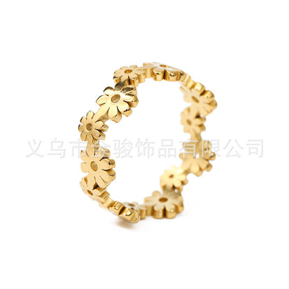 Pastoral Flower Stainless Steel Polishing Rings