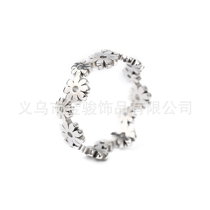 Pastoral Flower Stainless Steel Polishing Rings