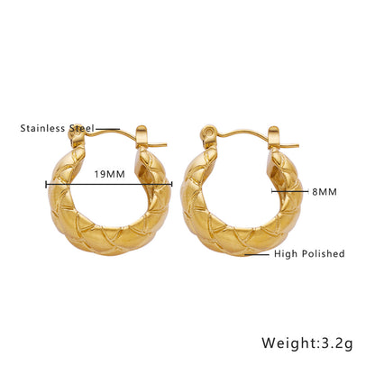 1 Pair Ig Style U Shape Plating Titanium Steel Earrings