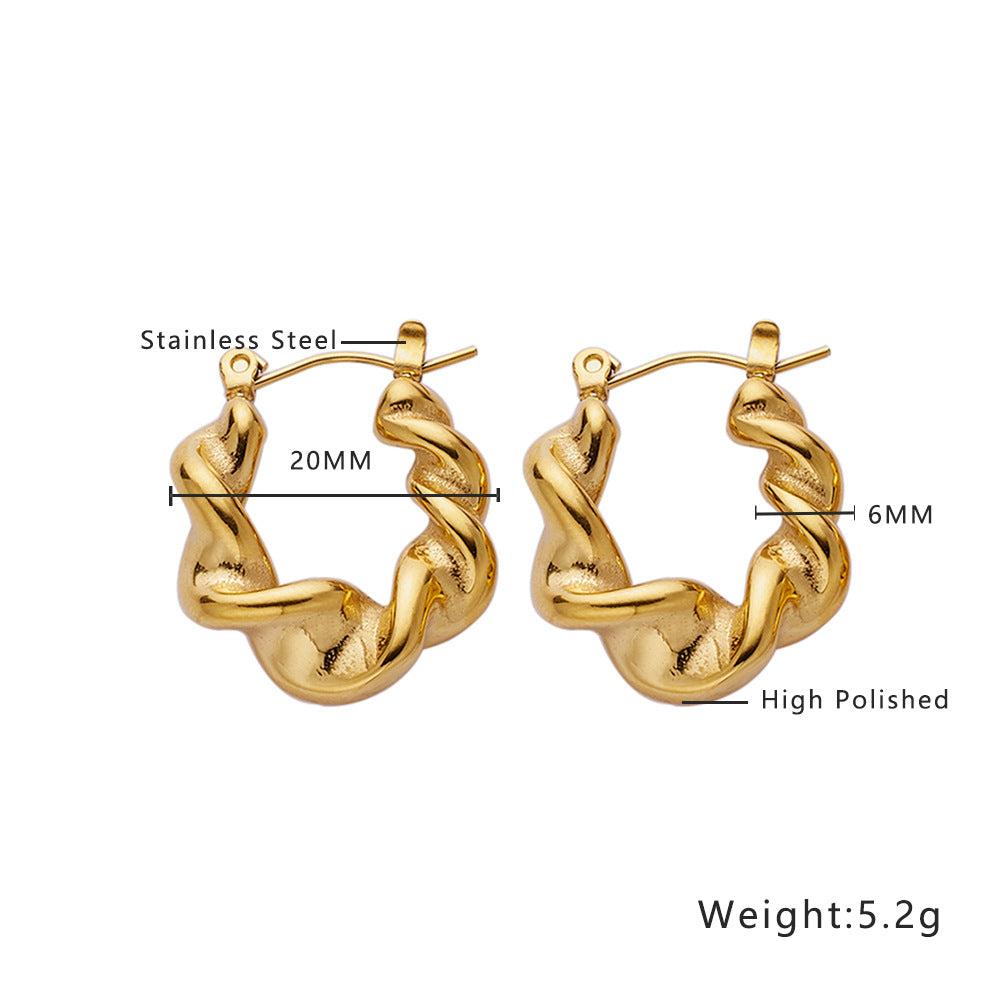 1 Pair Ig Style U Shape Plating Titanium Steel Earrings