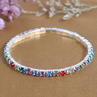 Simple Style Square Ferroalloy Inlay Rhinestones Women's Bracelets