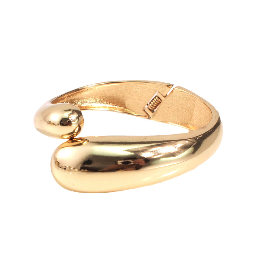 Simple Style Commute Solid Color Alloy Plating Gold Plated Women's Bangle