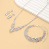 Simple Style Solid Color Rhinestone Inlay Zircon Jewelry Set