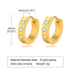 1 Pair Streetwear Solid Color Plating Inlay Stainless Steel Zircon Hoop Earrings