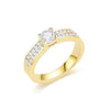 Wholesale Jewelry Romantic Shiny Round Titanium Steel Zircon 18K Gold Plated Polishing Plating Inlay Rings