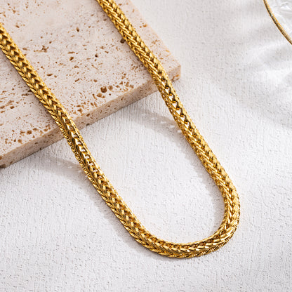 Ig Style Casual Solid Color Stainless Steel 18k Gold Plated Necklace