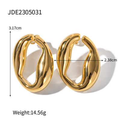 1 Pair Ig Style Streetwear Geometric Plating Stainless Steel 18k Gold Plated Earrings