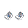 1 Pair Sweet Simple Style Round Heart Shape Bow Knot Plating Inlay Copper Zircon Silver Plated Drop Earrings