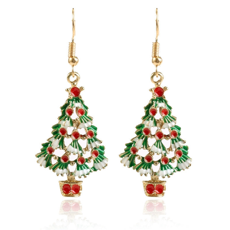 Modern Style Christmas Tree Alloy Christmas Women's Drop Earrings