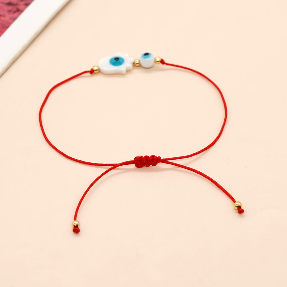 Ethnic Style Devil's Eye Palm Glass Shell Beaded Handmade Women's Bracelets