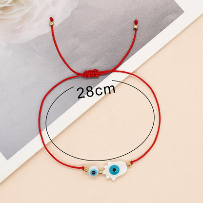 Ethnic Style Devil's Eye Palm Glass Shell Beaded Handmade Women's Bracelets