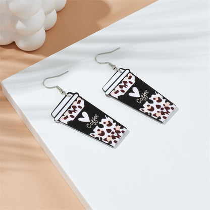 Cartoon Style Cup Leopard Arylic Women's Drop Earrings