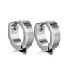 1 Pair Simple Style Commute Round Stainless Steel Hoop Earrings