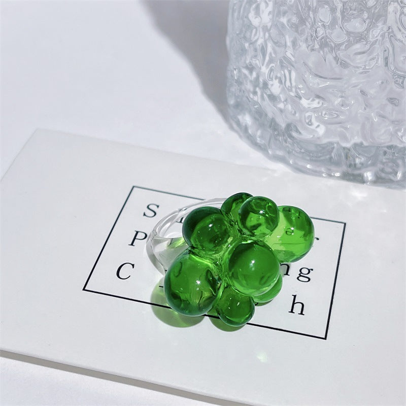 Basic Classic Style Flower Plastic Resin Women's Rings