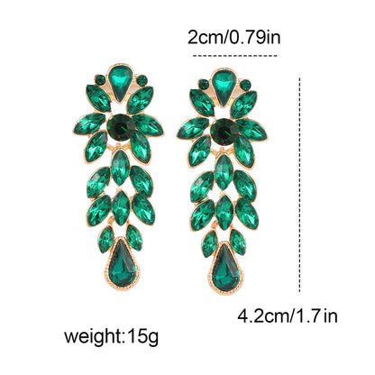 1 Pair Glam Luxurious Round Inlay Alloy Crystal Drop Earrings