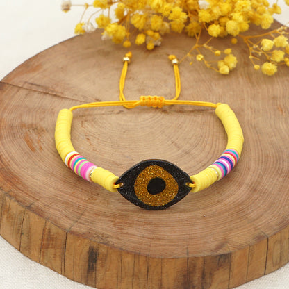 Ethnic Style Eye Arylic Soft Clay Beaded Women's Drawstring Bracelets