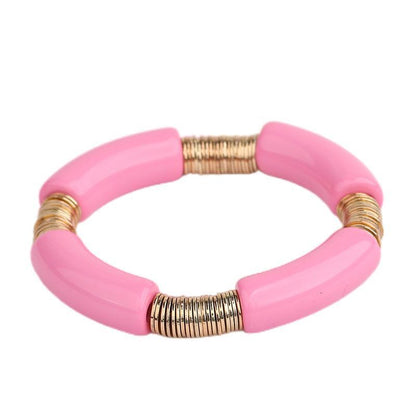 Simple Style Classic Style Round Arylic Metal Wholesale Bracelets