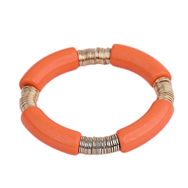 Simple Style Classic Style Round Arylic Metal Wholesale Bracelets