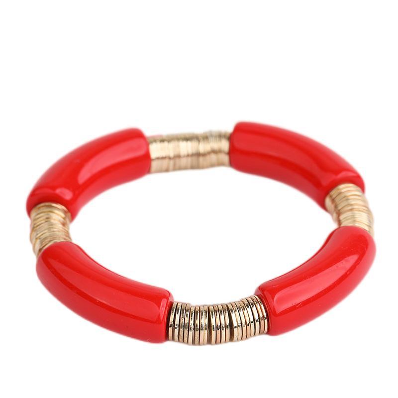 Simple Style Classic Style Round Arylic Metal Wholesale Bracelets