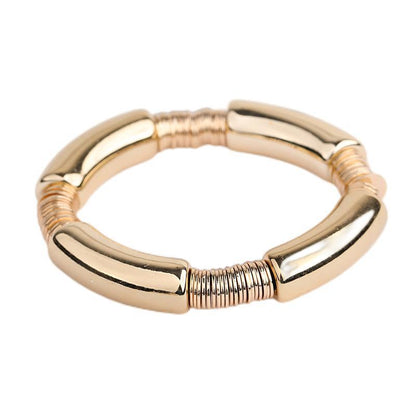 Simple Style Classic Style Round Arylic Metal Wholesale Bracelets