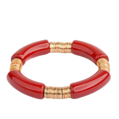 Simple Style Classic Style Round Arylic Metal Wholesale Bracelets