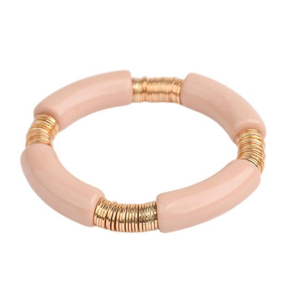 Simple Style Classic Style Round Arylic Metal Wholesale Bracelets