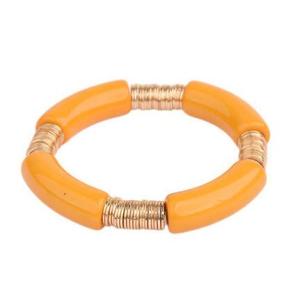 Simple Style Classic Style Round Arylic Metal Wholesale Bracelets