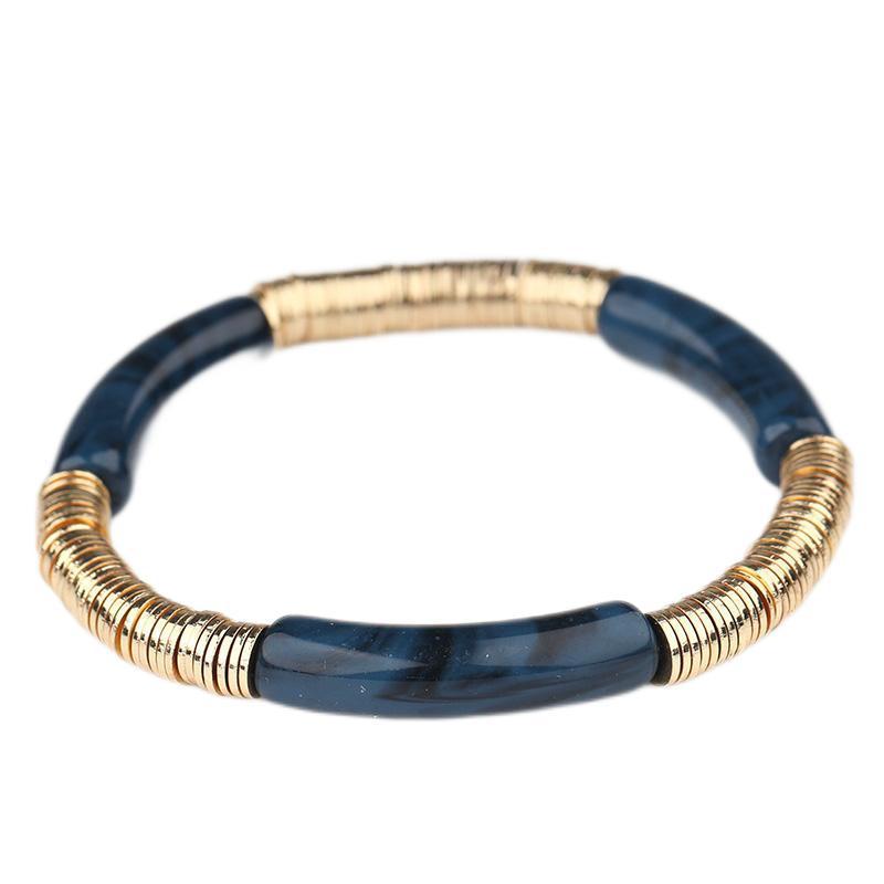 Casual Vacation Round Color Block Arylic Metal Wholesale Bracelets