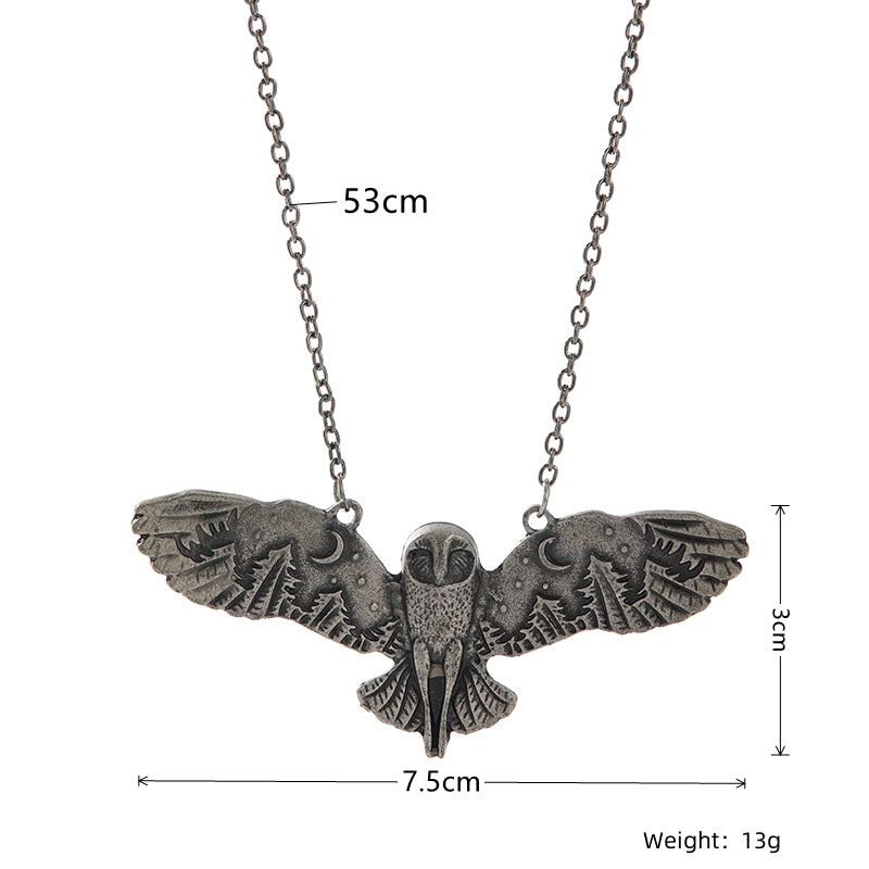 Retro Owl Alloy Iron Plating Unisex Necklace