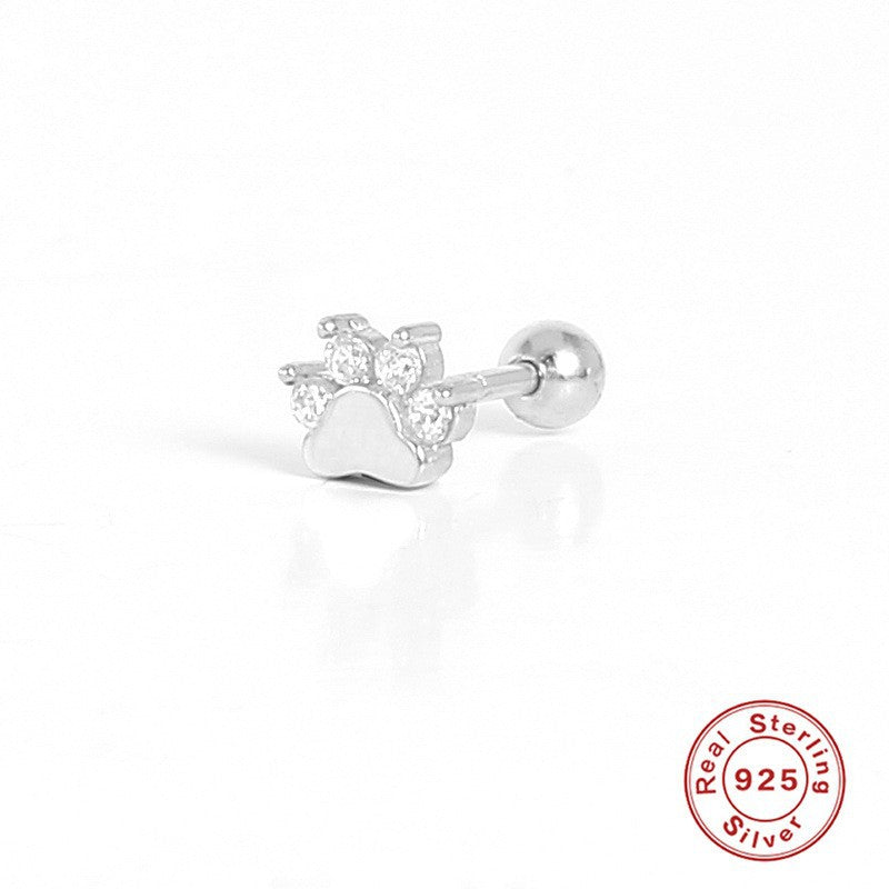 1 Piece Simple Style Water Droplets Inlay Sterling Silver Rhinestones Ear Studs