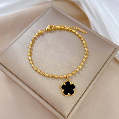 Simple Style Classic Style Flower Titanium Steel Bracelets