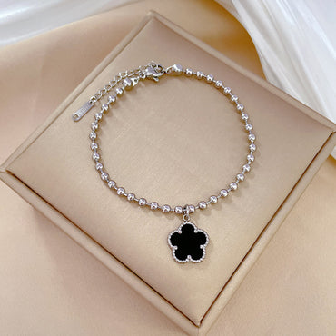 Simple Style Classic Style Flower Titanium Steel Bracelets