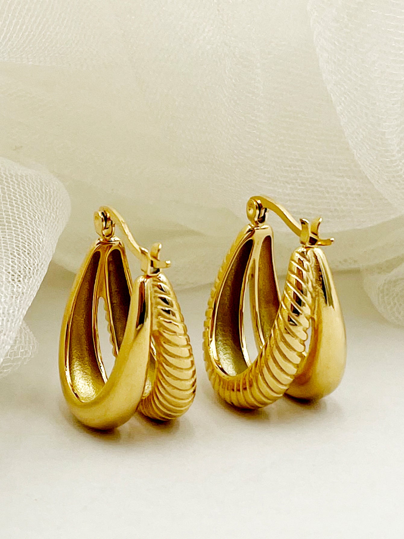 1 Pair Ig Style Geometric Plating Stainless Steel Gold Plated Earrings