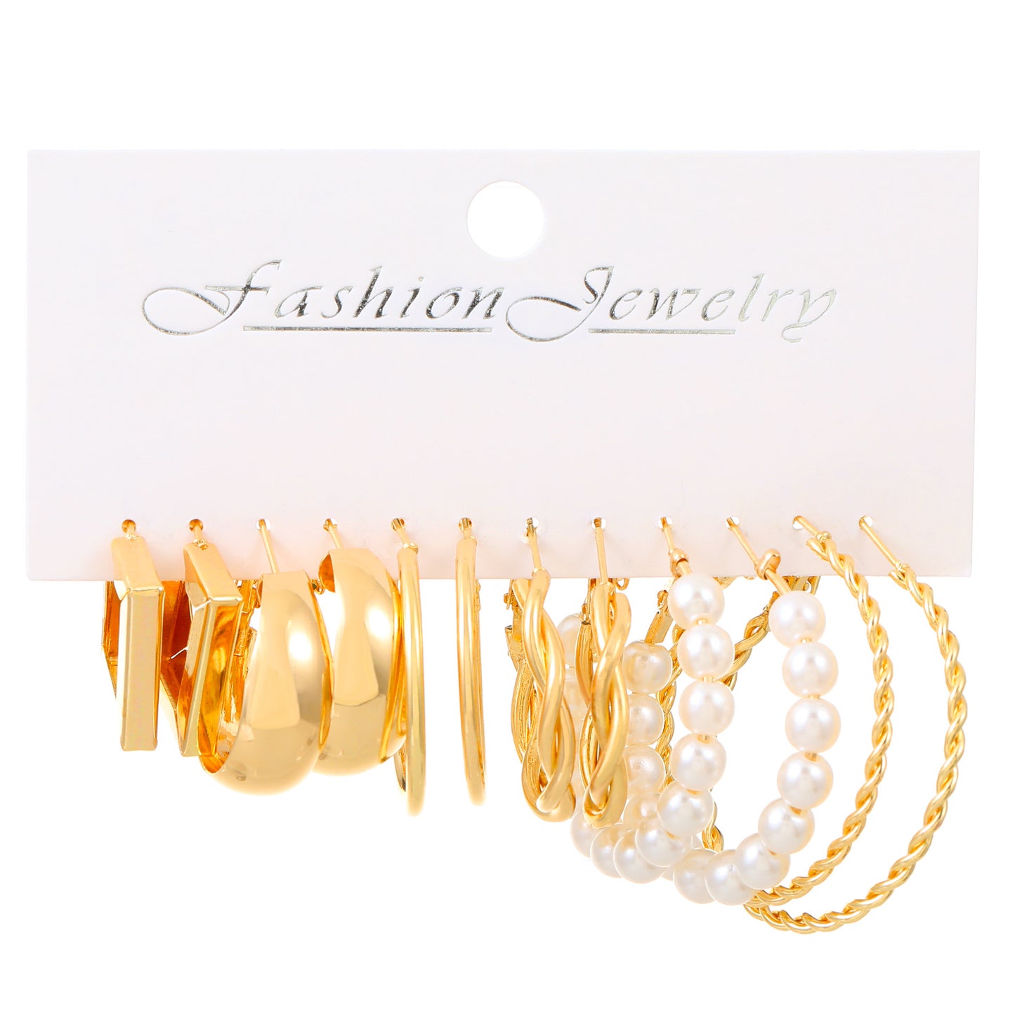 1 Set Ig Style Geometric Plating Inlay Alloy Artificial Pearls Rhinestones 14k Gold Plated Earrings