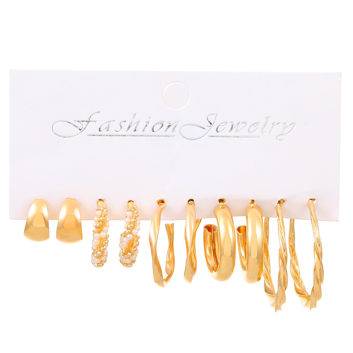 1 Set Ig Style Geometric Plating Inlay Alloy Artificial Pearls Rhinestones 14k Gold Plated Earrings