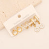 1 Set Lady Commute Letter Star Heart Shape Inlay Stainless Steel Zircon Earrings