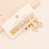 1 Set Lady Commute Letter Star Heart Shape Inlay Stainless Steel Zircon Earrings